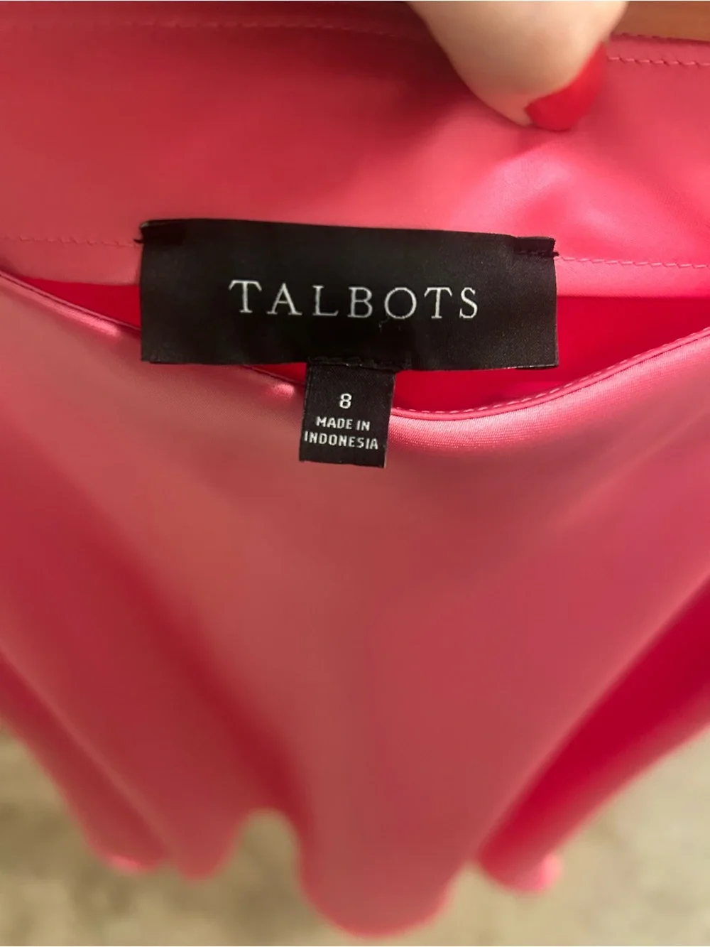 Talbots Hot Pink Satin A-Line Skirt